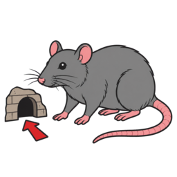 Ícone de identificação de acessos e abrigos de ratos